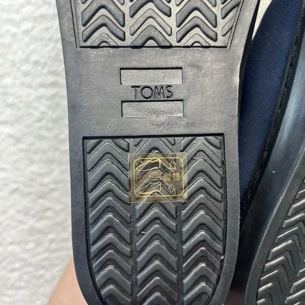 TOMS Sneakers Kids 6Y Navy Suede Lenny Mid Double Strap Preppy Bloke Academia